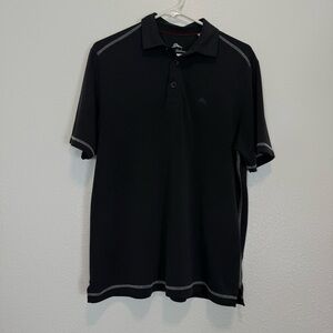 Tommy Bahama Black Polo with Gray Stitching